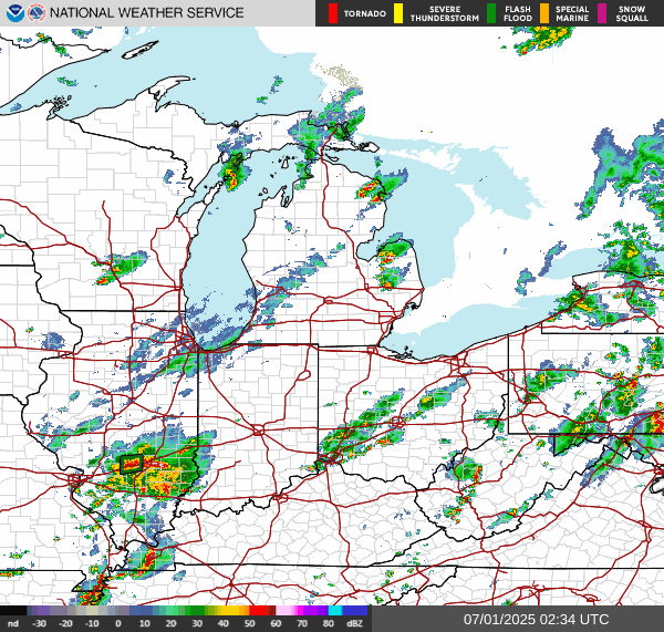 Weather radar map