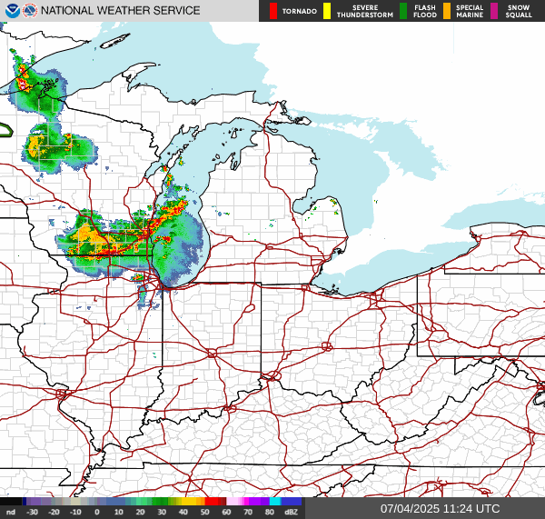 Weather radar map