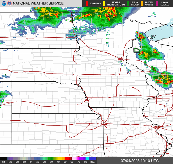 Weather radar map