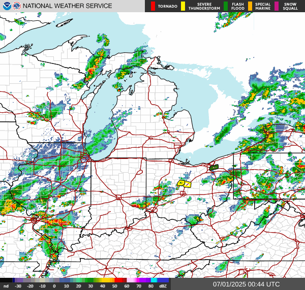 Weather radar map