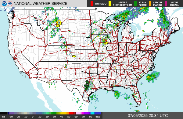 Weather radar map