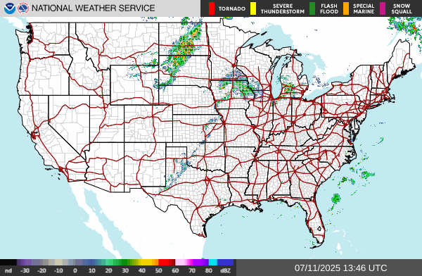 Weather radar map